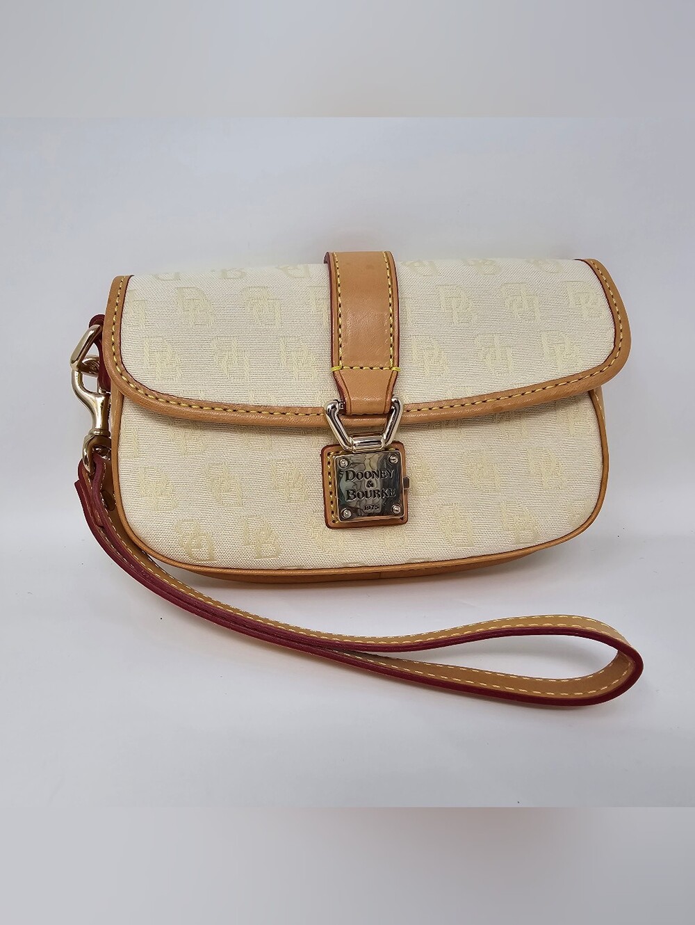 Dooney Bourke Signature Monogram Wristlet  Canvas Leather